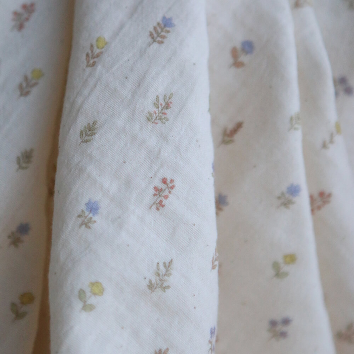 Lyséa - Double gaze de coton motif feuillage et agrumes