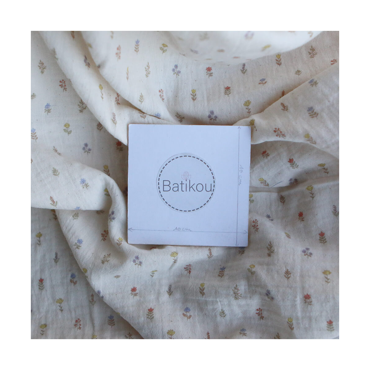 Lyséa - Double gaze de coton motif feuillage et agrumes