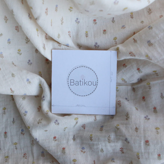 Lyséa - Double gaze de coton motif feuillage et agrumes