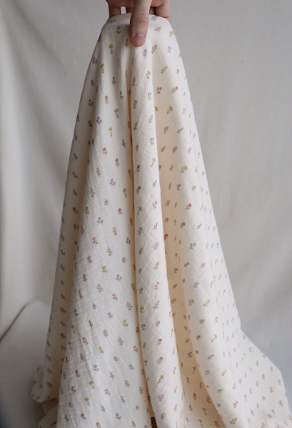 Lyséa - Double gaze de coton motif feuillage et agrumes 2