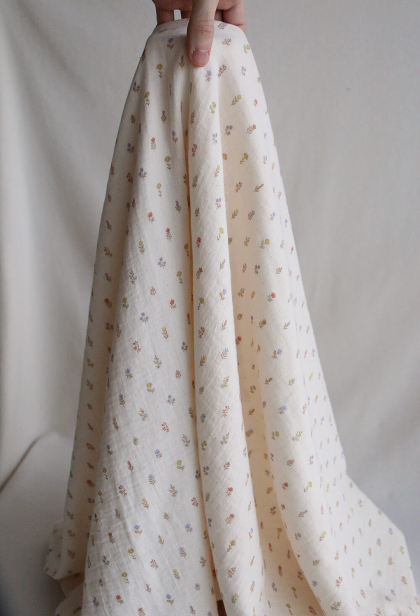 Lyséa - Double gaze de coton motif feuillage et agrumes