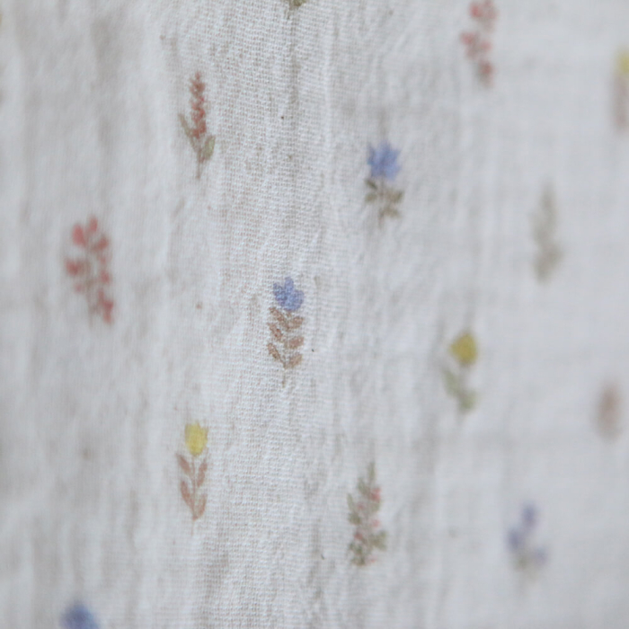 Lyséa - Double gaze de coton motif feuillage et agrumes