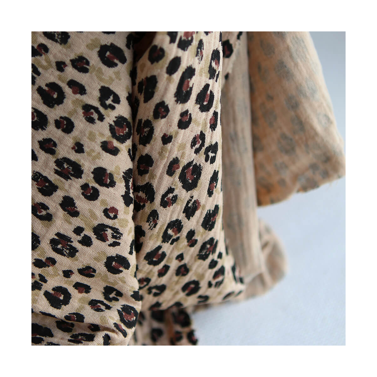 Karli - Double gaze de coton graou fond camel