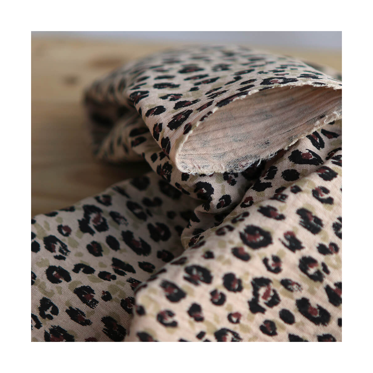 Karli - Double gaze de coton graou fond camel