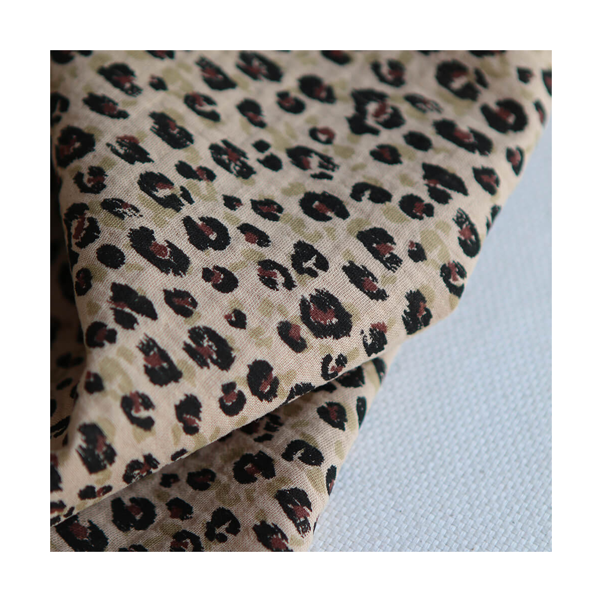 Karli - Double gaze de coton graou fond camel