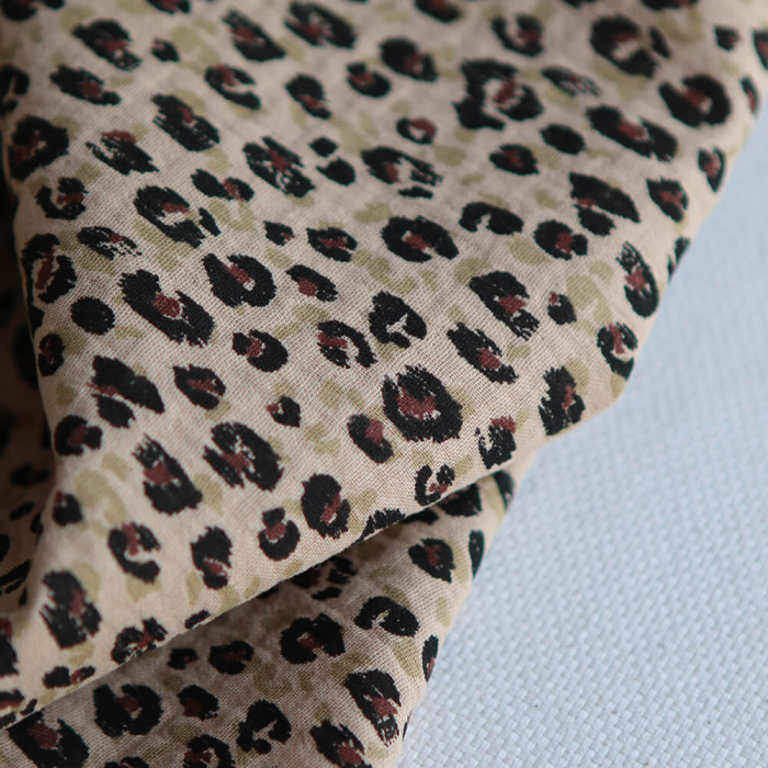 Karli - Double gaze de coton graou fond camel