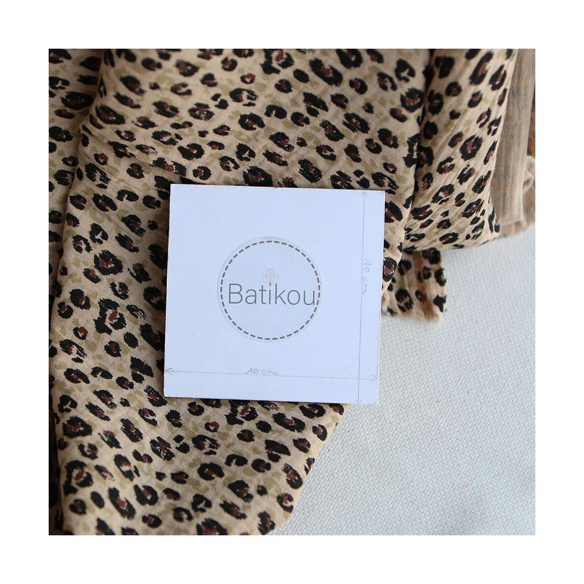 Karli - Double gaze de coton graou fond camel