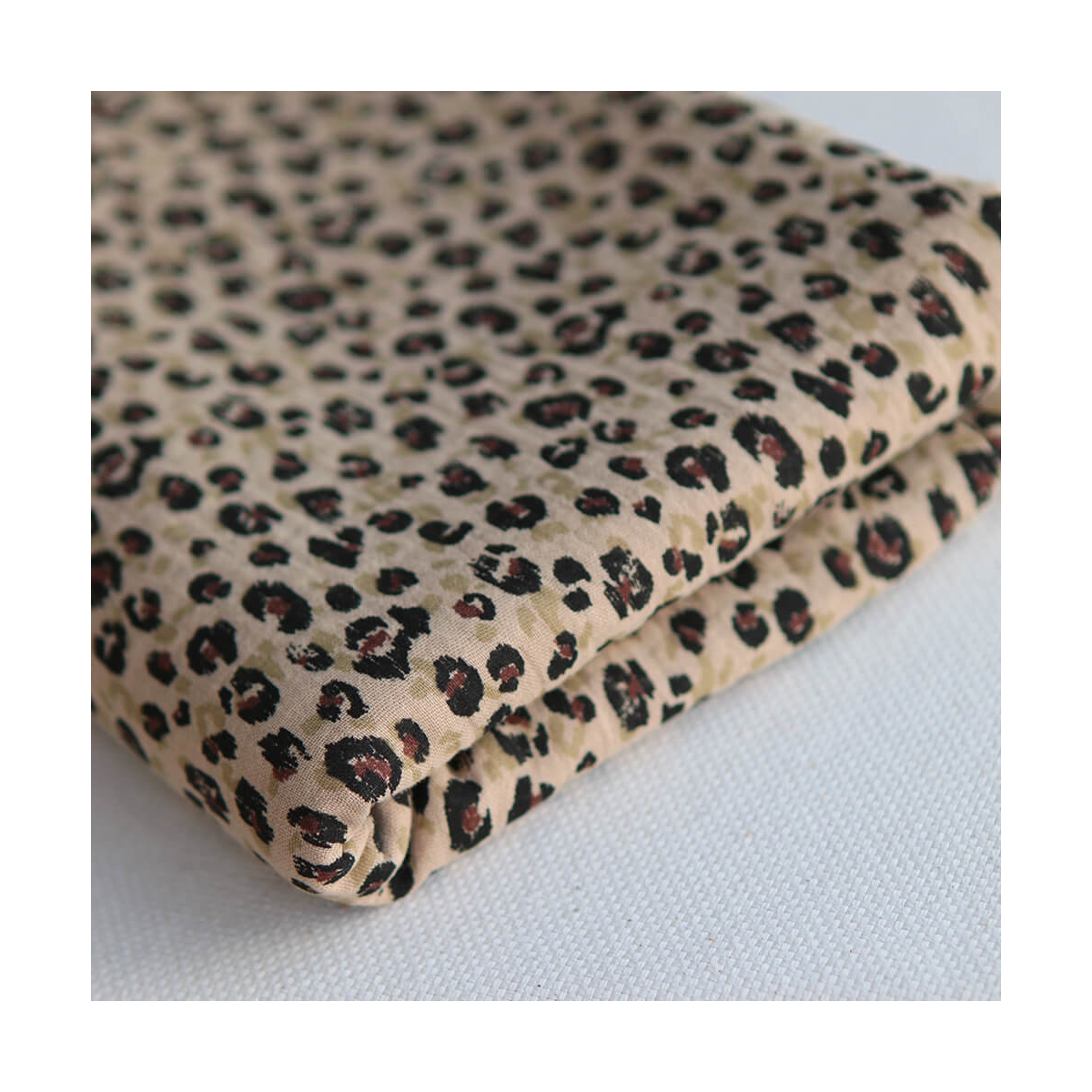 Karli - Double gaze de coton graou fond camel