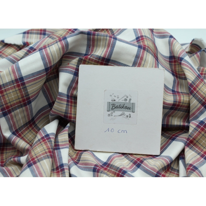 Tissu sergé de coton organique tartan