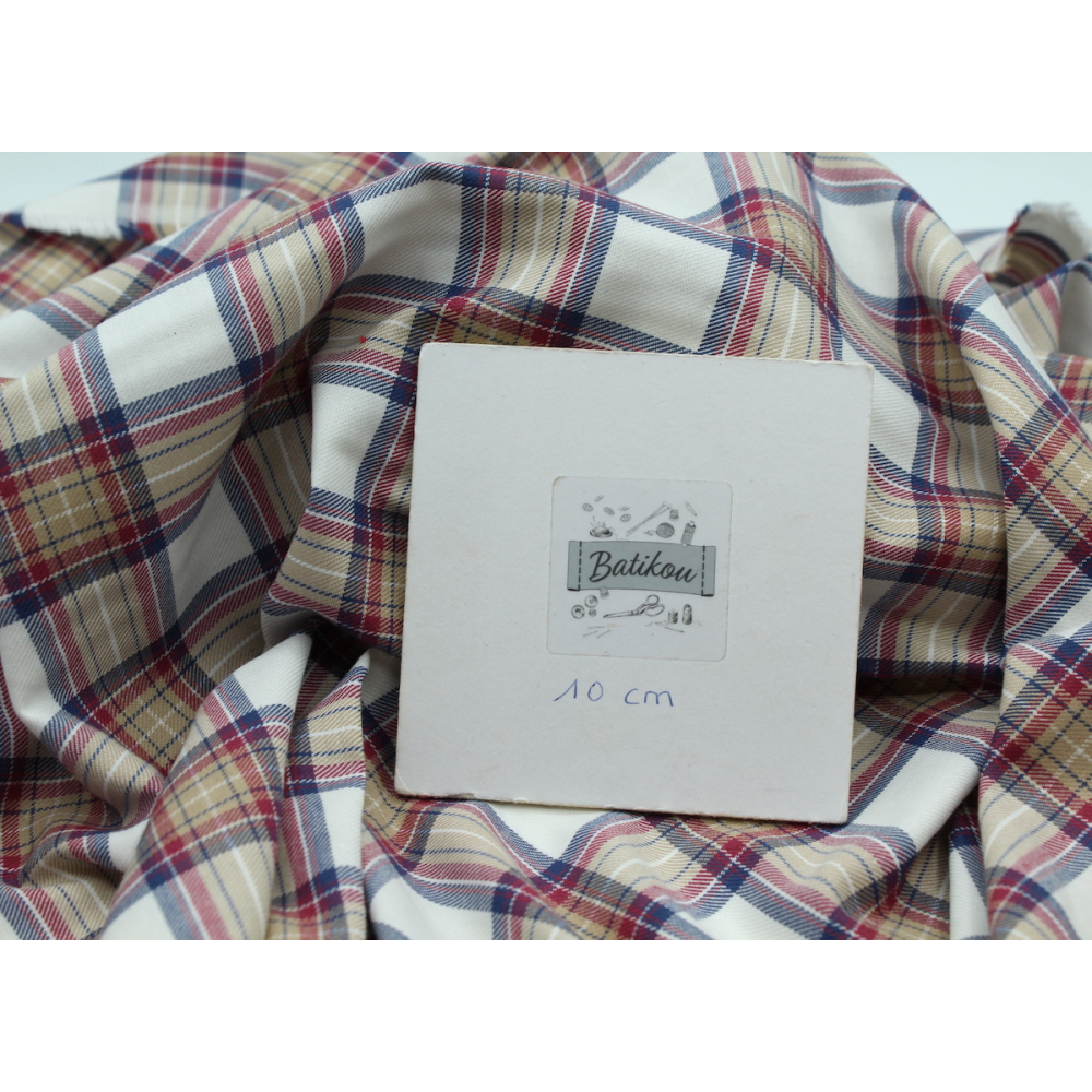 Tissu sergé de coton organique tartan