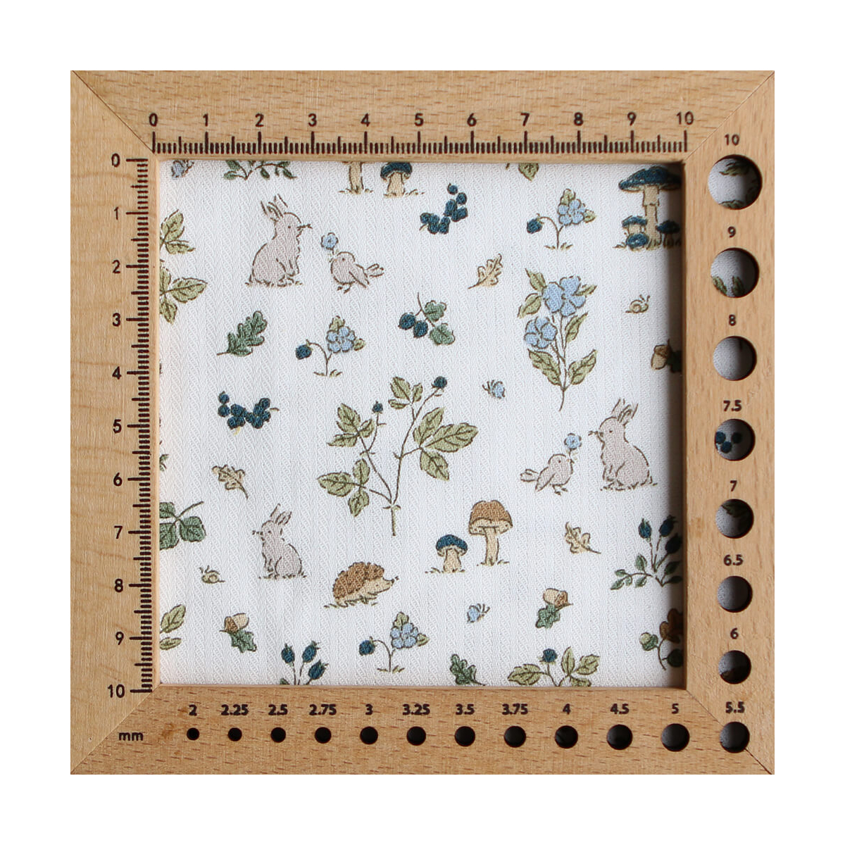 Mousse - Tissu coton texturé imprimé animaux de la forêt bleu