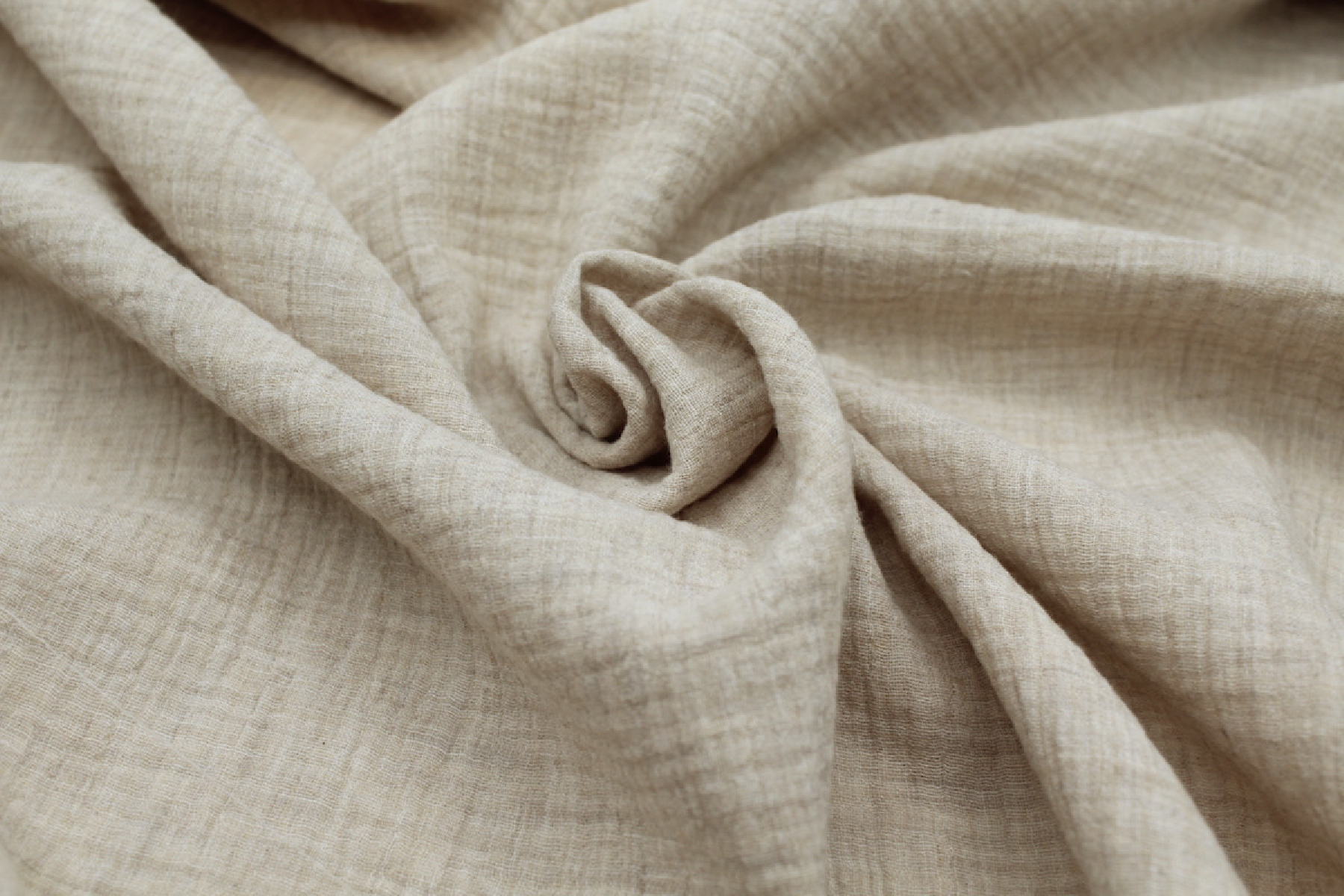 Double gaze de coton BIO chiné coloris beige