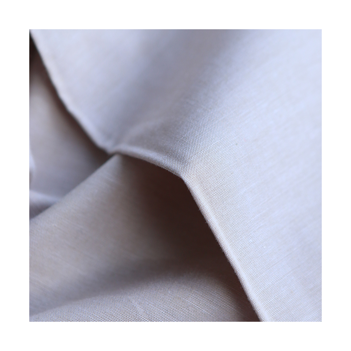 Popeline coton uni chiné effet chambray beige sable