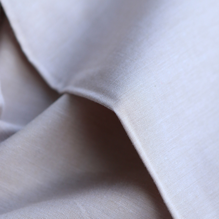 Popeline coton uni chiné effet chambray beige sable