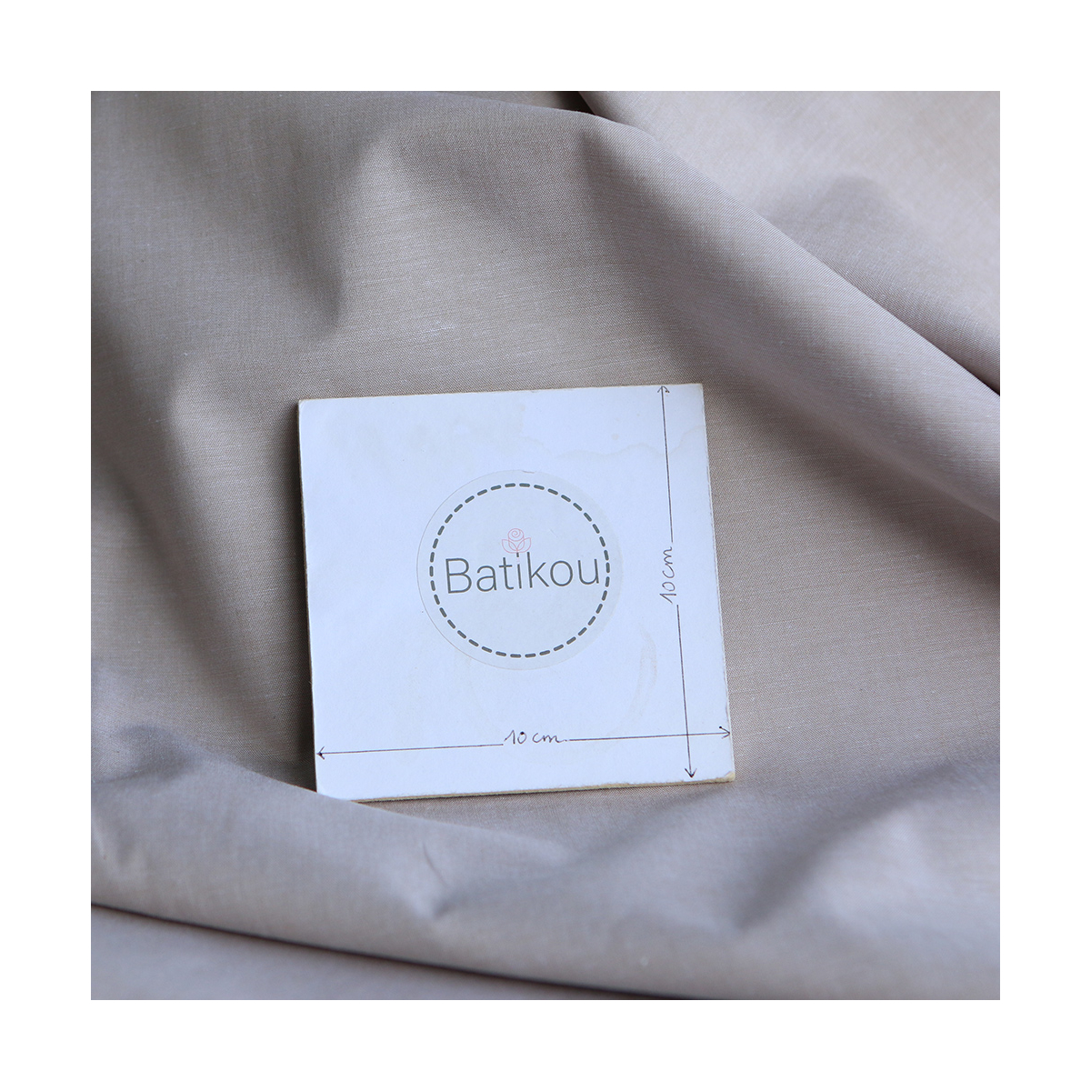 Popeline coton uni chiné effet chambray beige sable