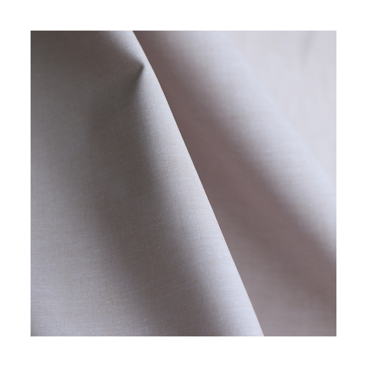 Popeline coton uni chiné effet chambray beige sable