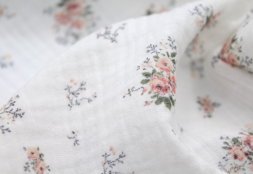 Romance - Double gaze de coton BIO motif exclusif bouquet romantique 2