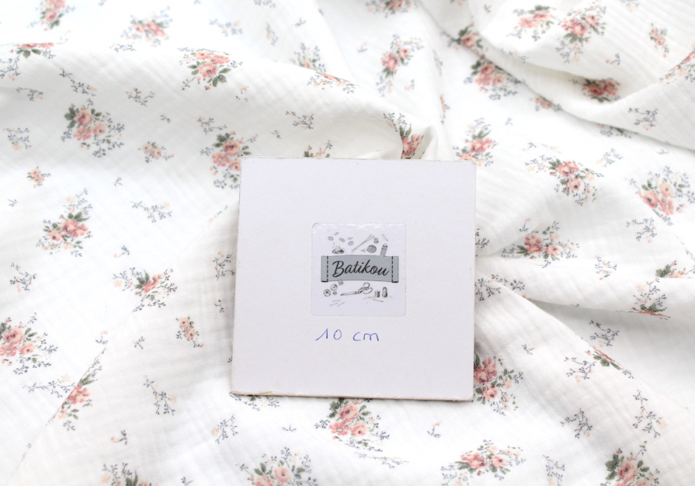 Romance - Double gaze de coton BIO motif exclusif bouquet romantique