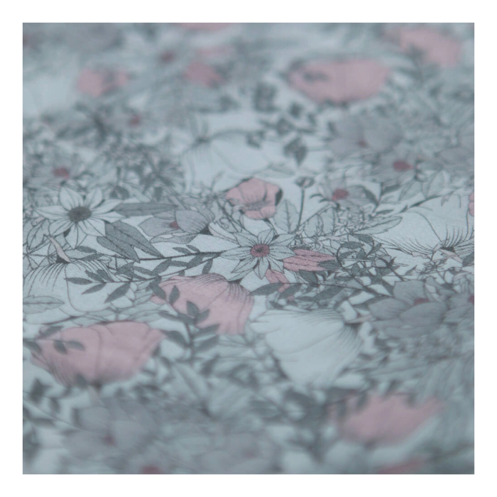 Tissu exclusif Coton lawn motif Lina gris