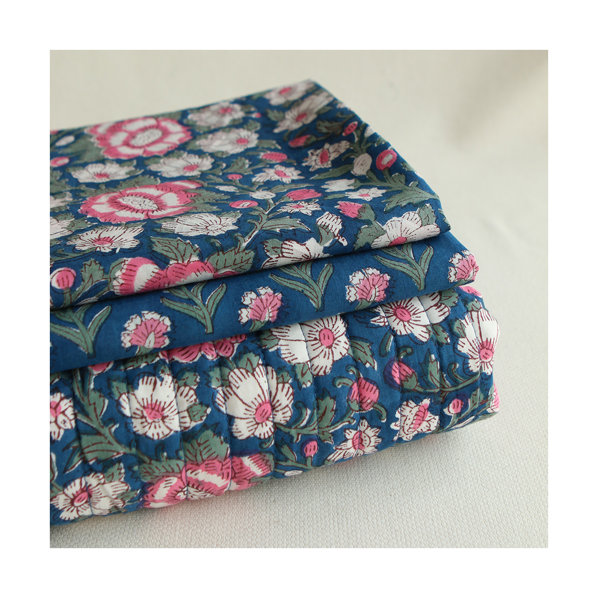 Neha - Tissu indien en coton imprimé main Hand Block Artisanal