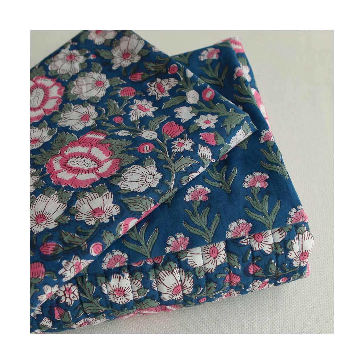 Neha - Tissu indien en coton imprimé main Hand Block Artisanal