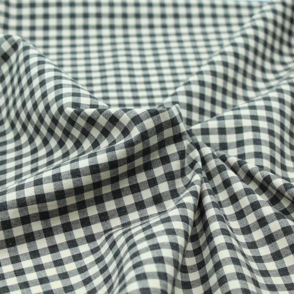Coton vichy chiné écru carreaux 5mm