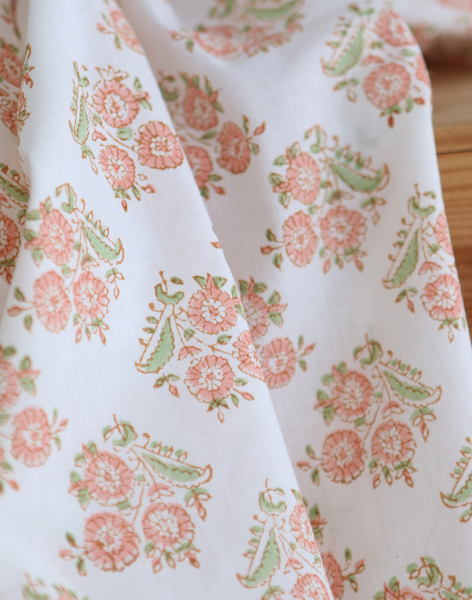 Anika - Tissu indien coton hand block traditionnel 2