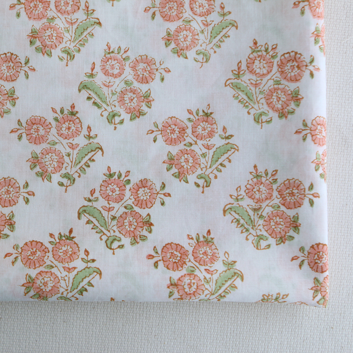 Anika - Tissu indien coton hand block traditionnel