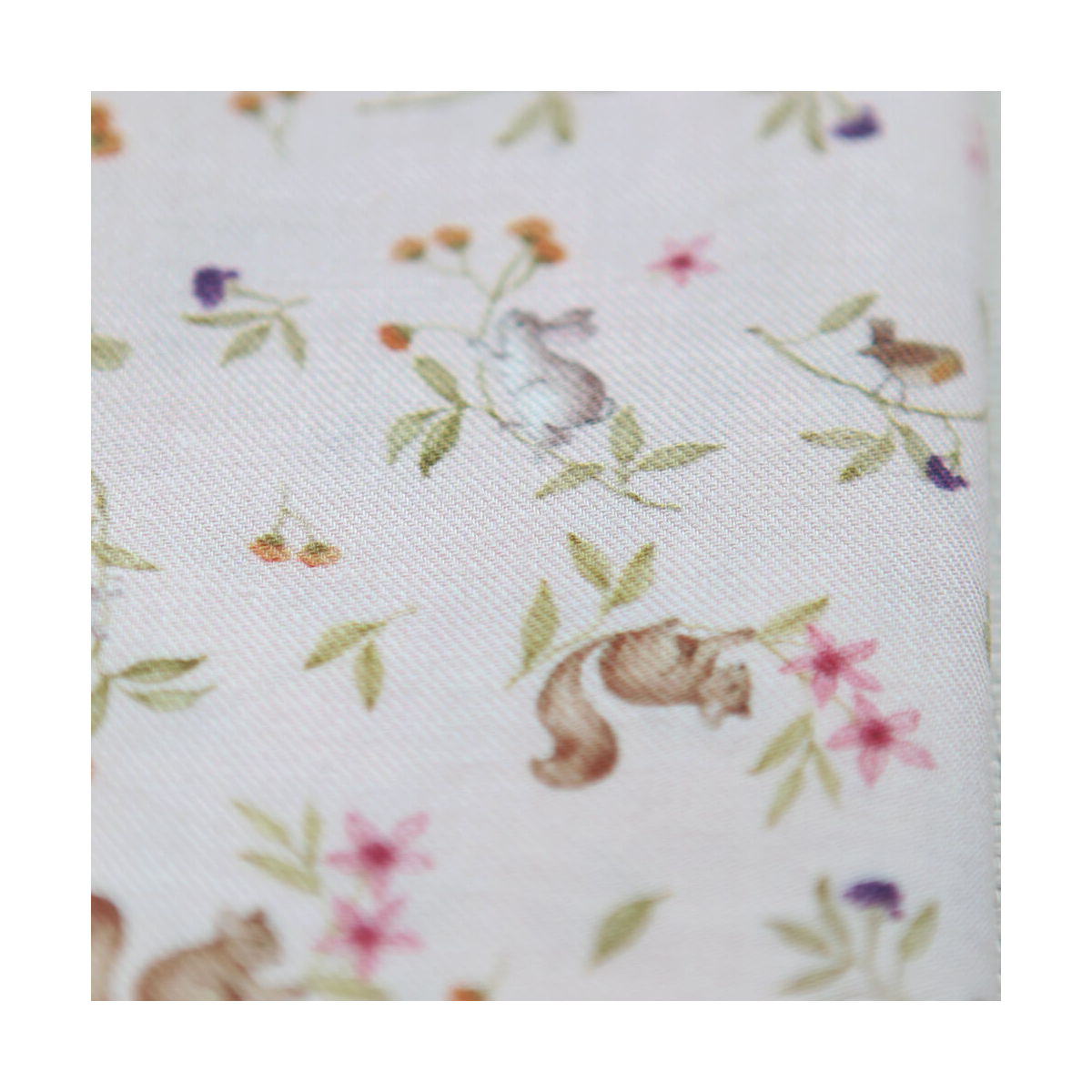 Biscotte - Tissu sergé de coton imprimé fleuri et animaux