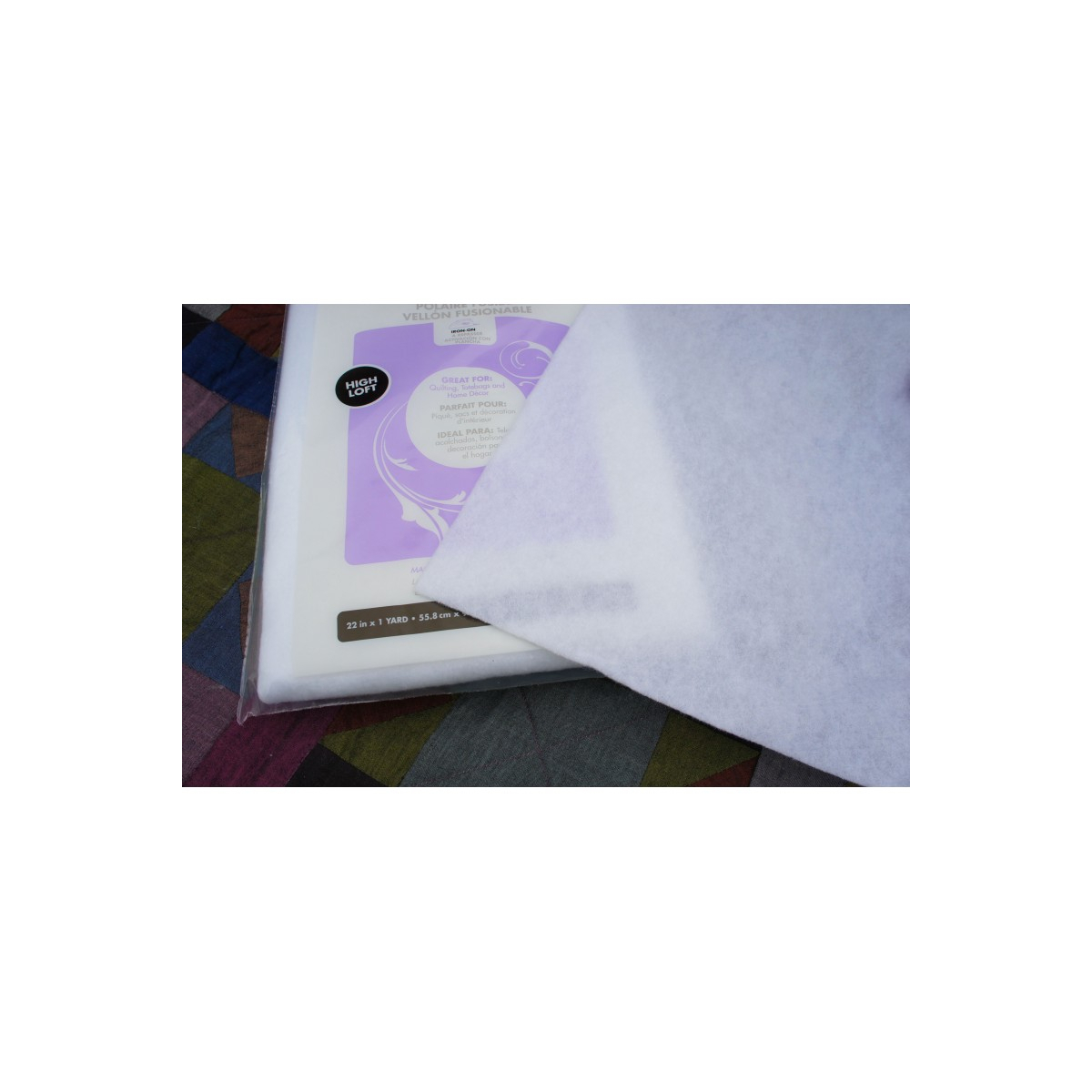 Molleton thermocollant fin 1 face env. 2-3mm largeur 114cm PSR Quilt France - 2