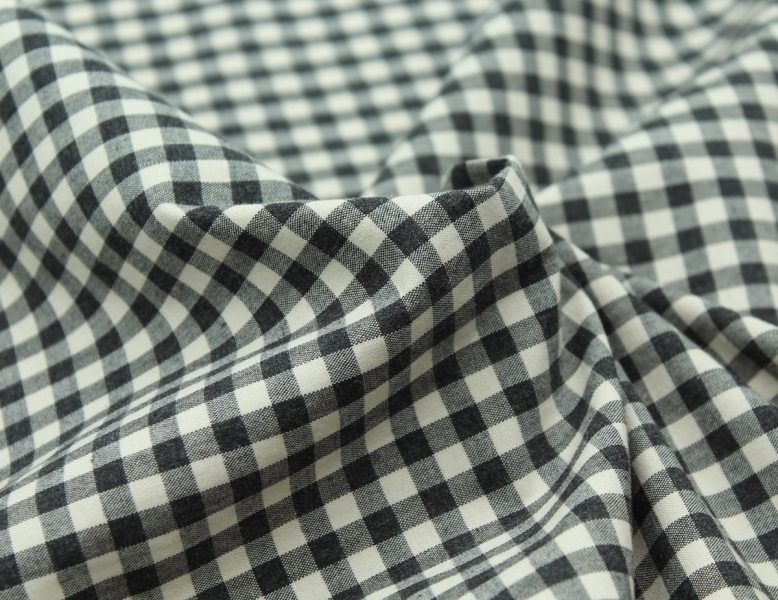 Coton vichy chiné écru carreaux 5mm 2