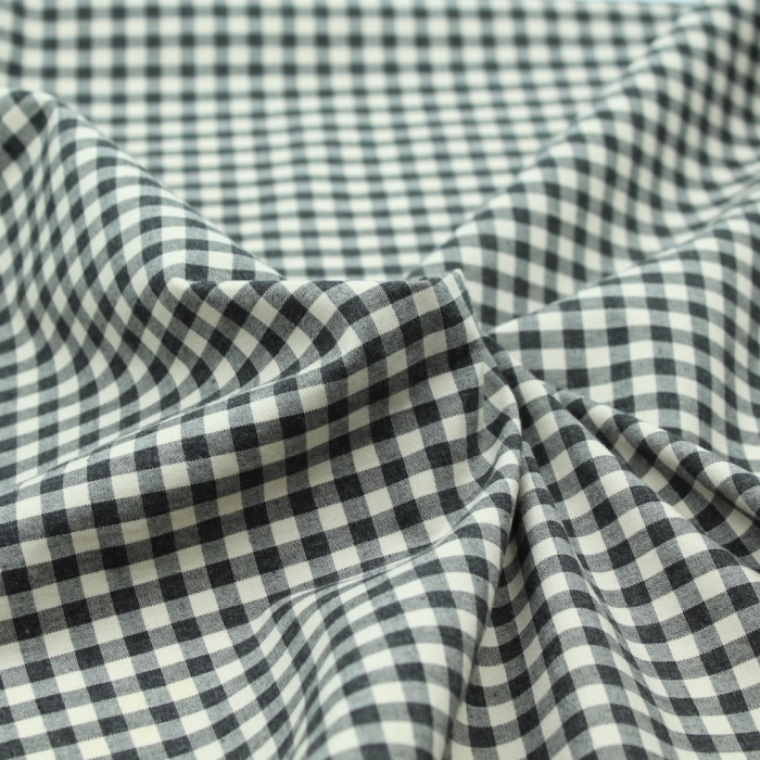 Coton vichy chiné écru carreaux 5mm