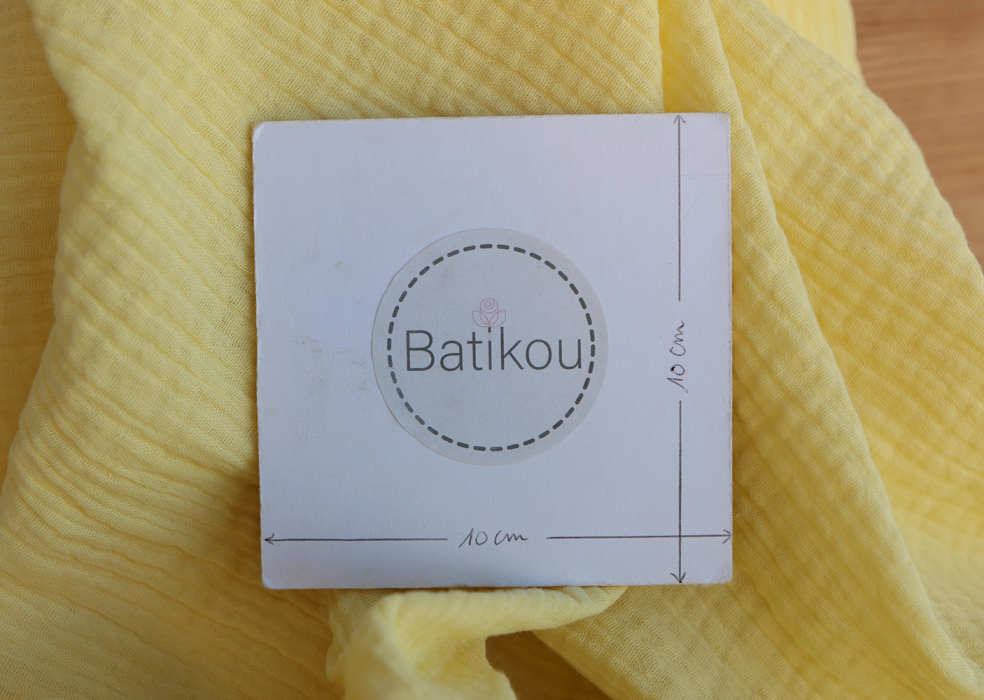 Double gaze de coton unie jaune lemon tendre