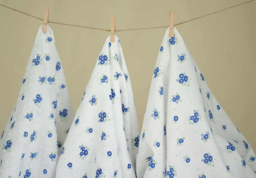 Rozen - Popeline coton SWEET douce imprimé exclusif bleu cobalt