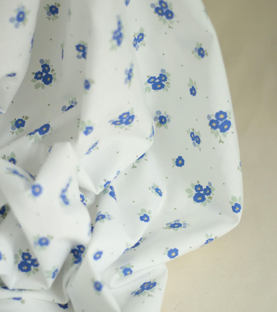 Rozen - Popeline coton SWEET douce imprimé exclusif bleu cobalt