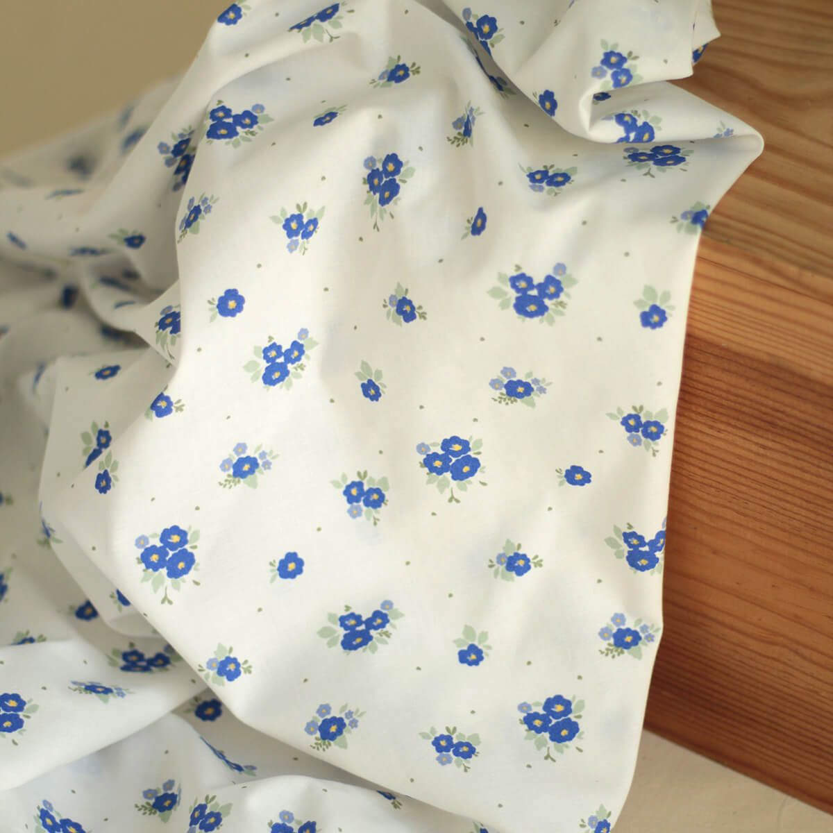 Rozen - Popeline coton SWEET douce imprimé exclusif bleu cobalt