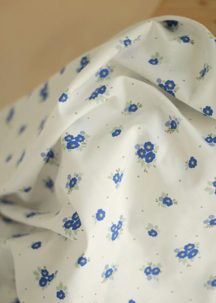 Rozen - Popeline coton SWEET douce imprimé exclusif bleu cobalt 2