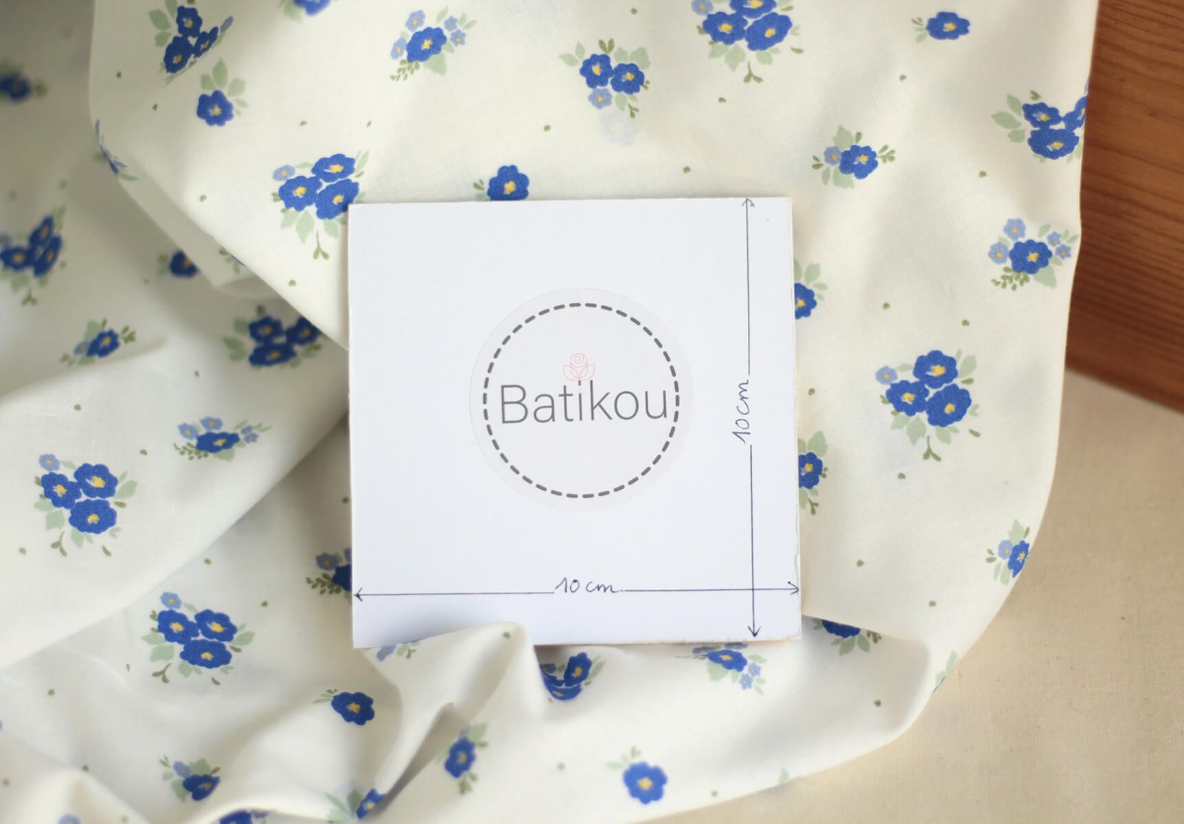 Rozen - Popeline coton SWEET douce imprimé exclusif bleu cobalt