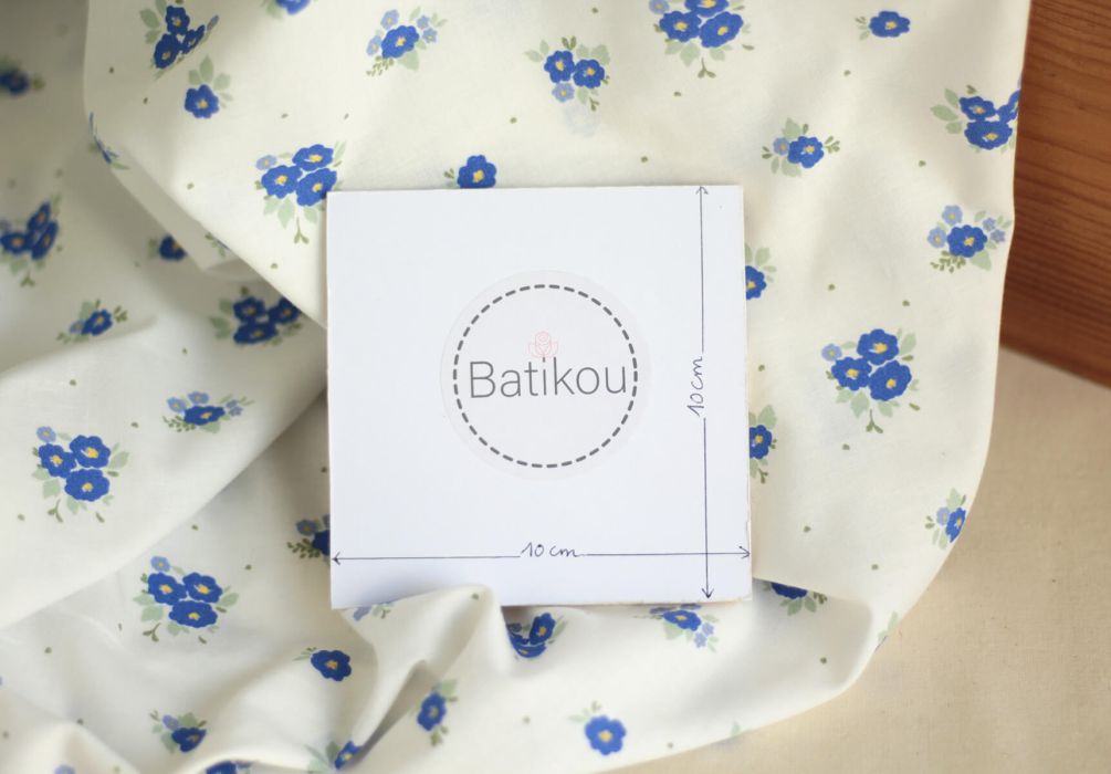 Rozen - Popeline coton SWEET douce imprimé exclusif bleu cobalt