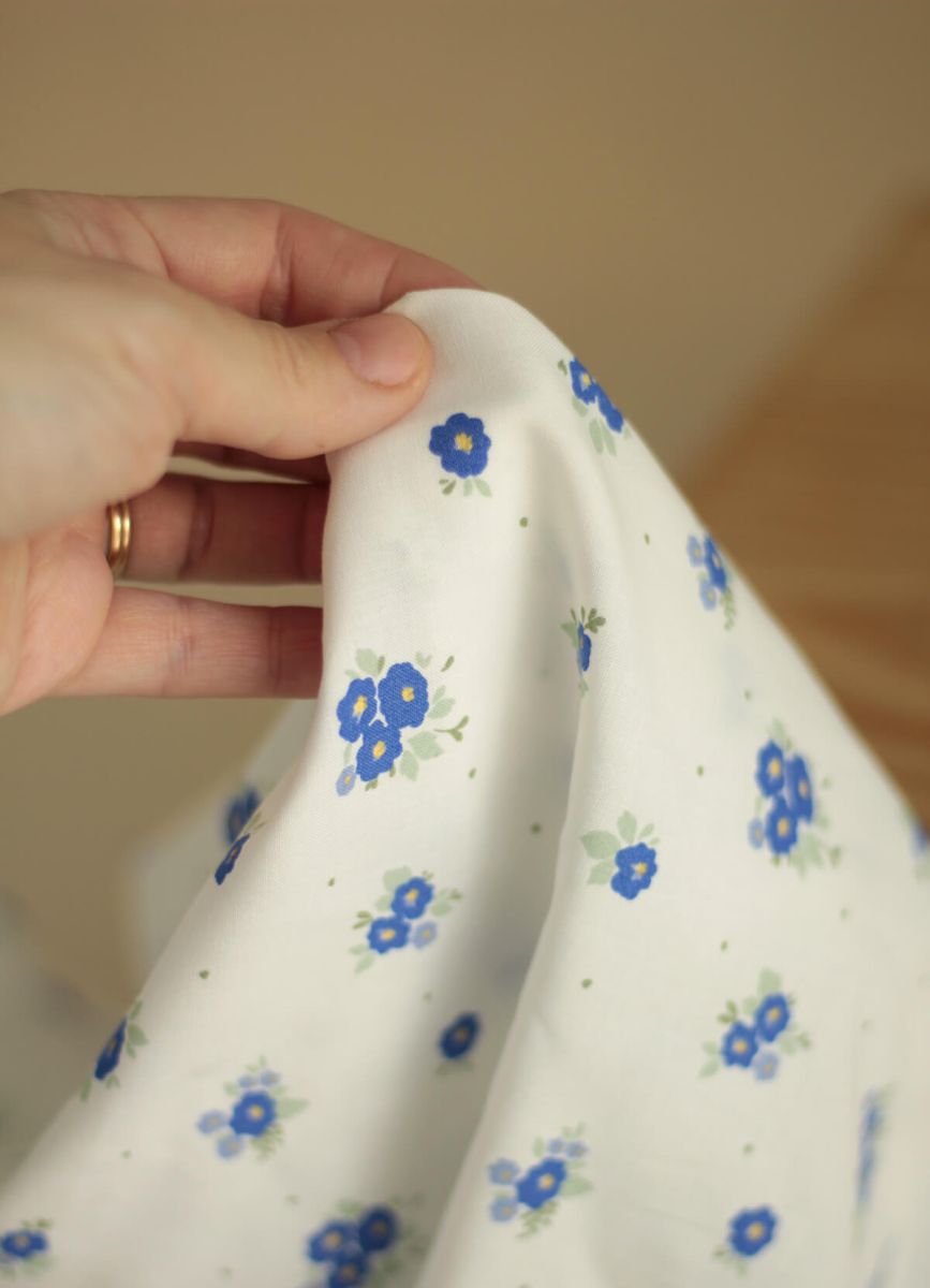 Rozen - Popeline coton SWEET douce imprimé exclusif bleu cobalt