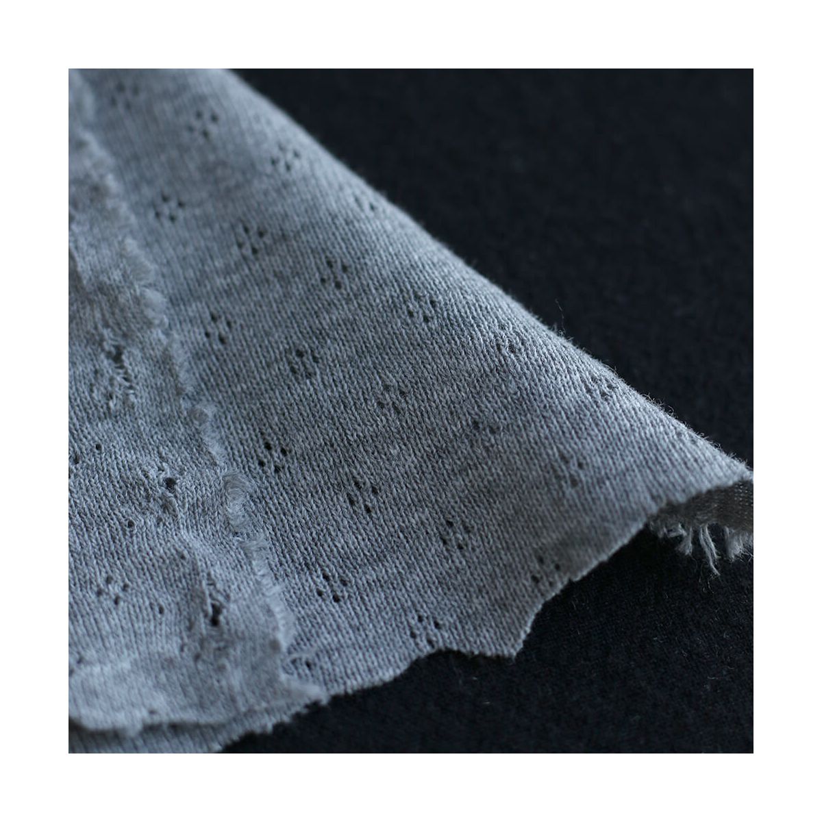 Jersey coton maille pointelle coloris gris clair chiné