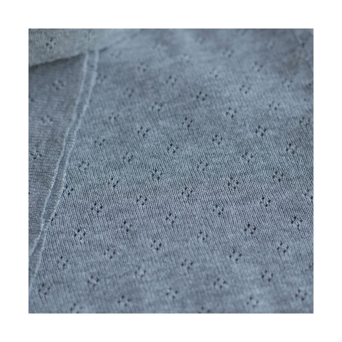 Jersey coton maille pointelle coloris gris clair chiné