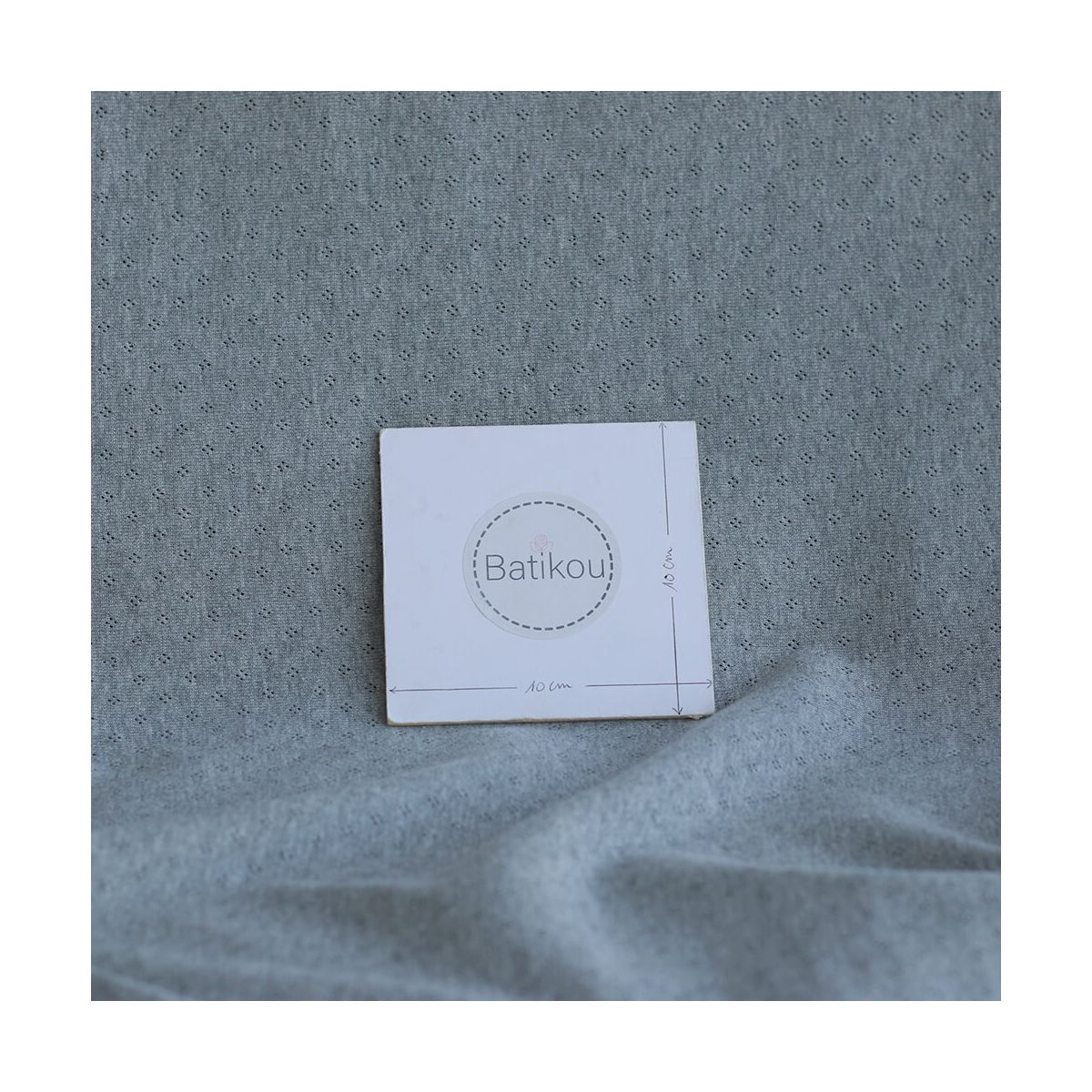 Jersey coton maille pointelle coloris gris clair chiné