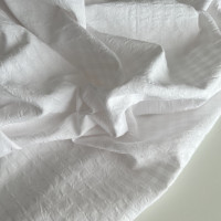 Seersucker / Coton gaufré vichy 6mm blanc / blanc Batikou - 1