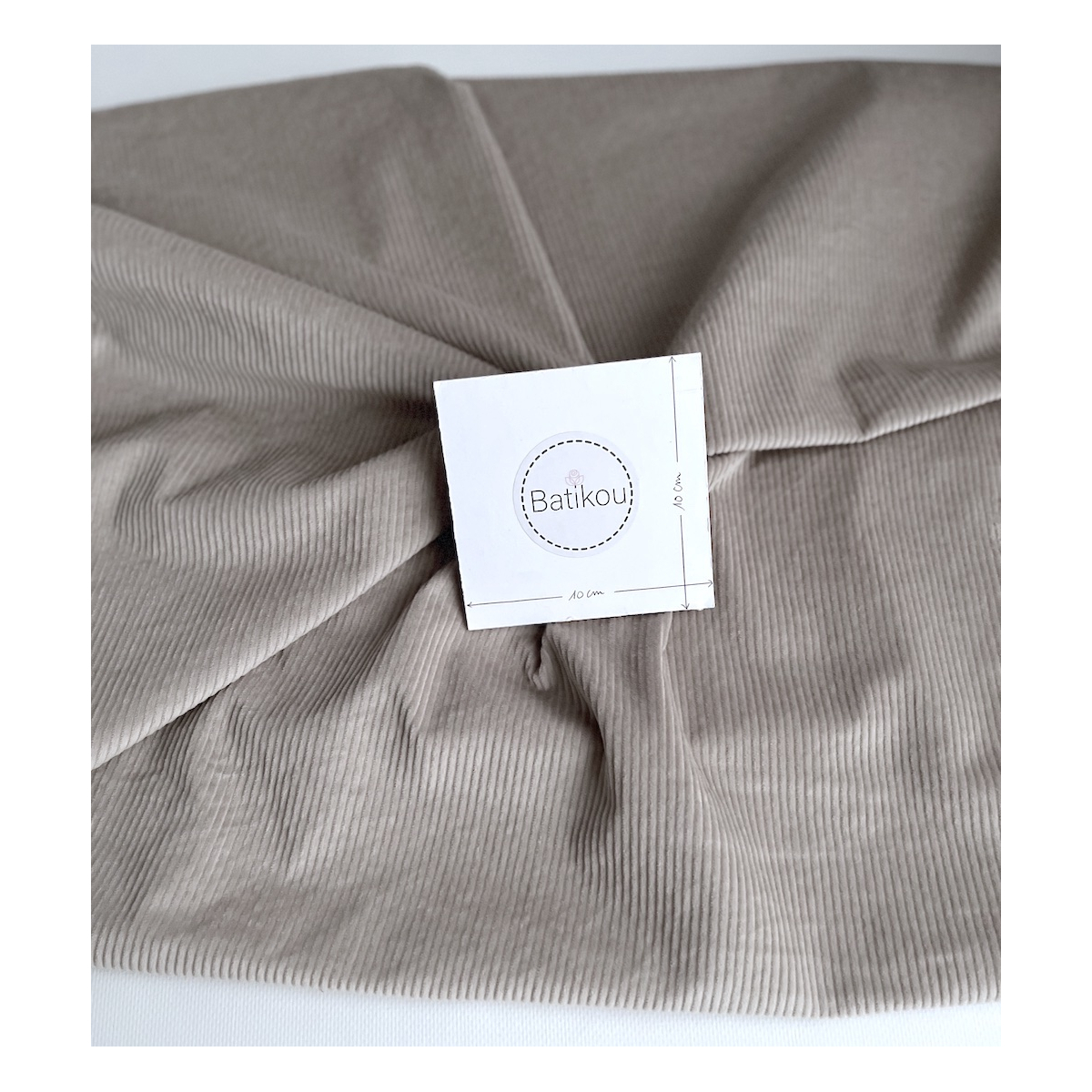 Velours à côtes coton organique coloris beige  - 3