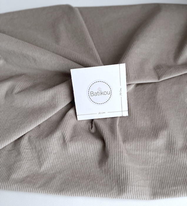 Velours à côtes coton organique coloris beige  - 3