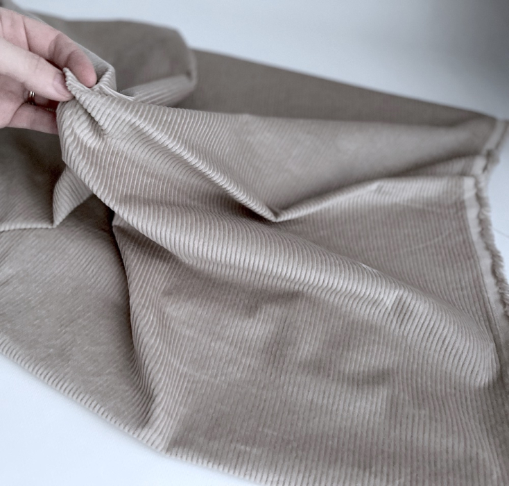 Velours à côtes coton organique coloris beige  - 4