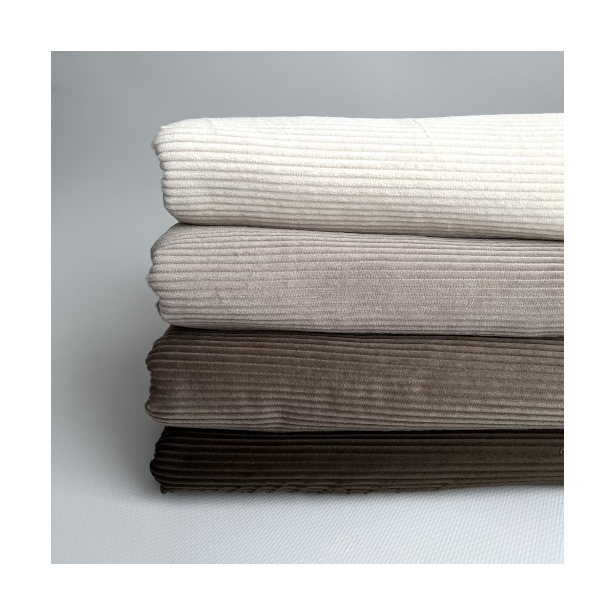 Velours à côtes coton organique coloris beige  - 5