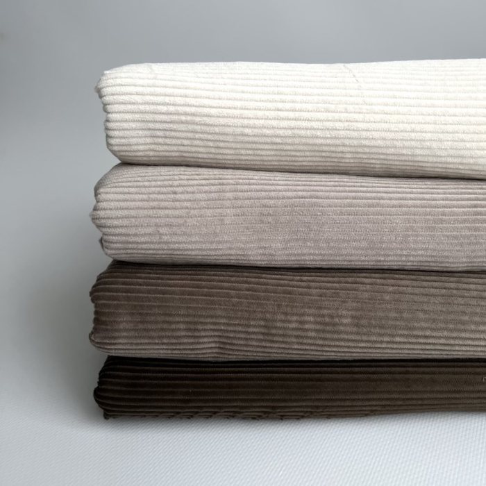 Velours à côtes coton organique coloris beige  - 5