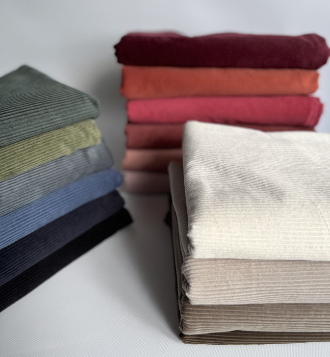 Velours à côtes coton organique coloris beige  - 6